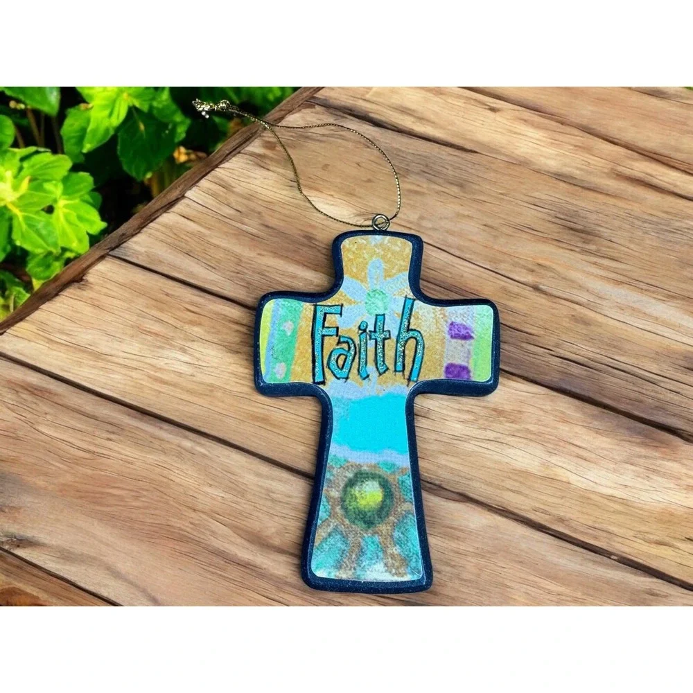 Faith‎ Glitter Cross Ornament 4.75